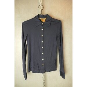 Silk Tory Burch Button Down Top Blouse Long Sleeve Shirt Womens Career Casual XS